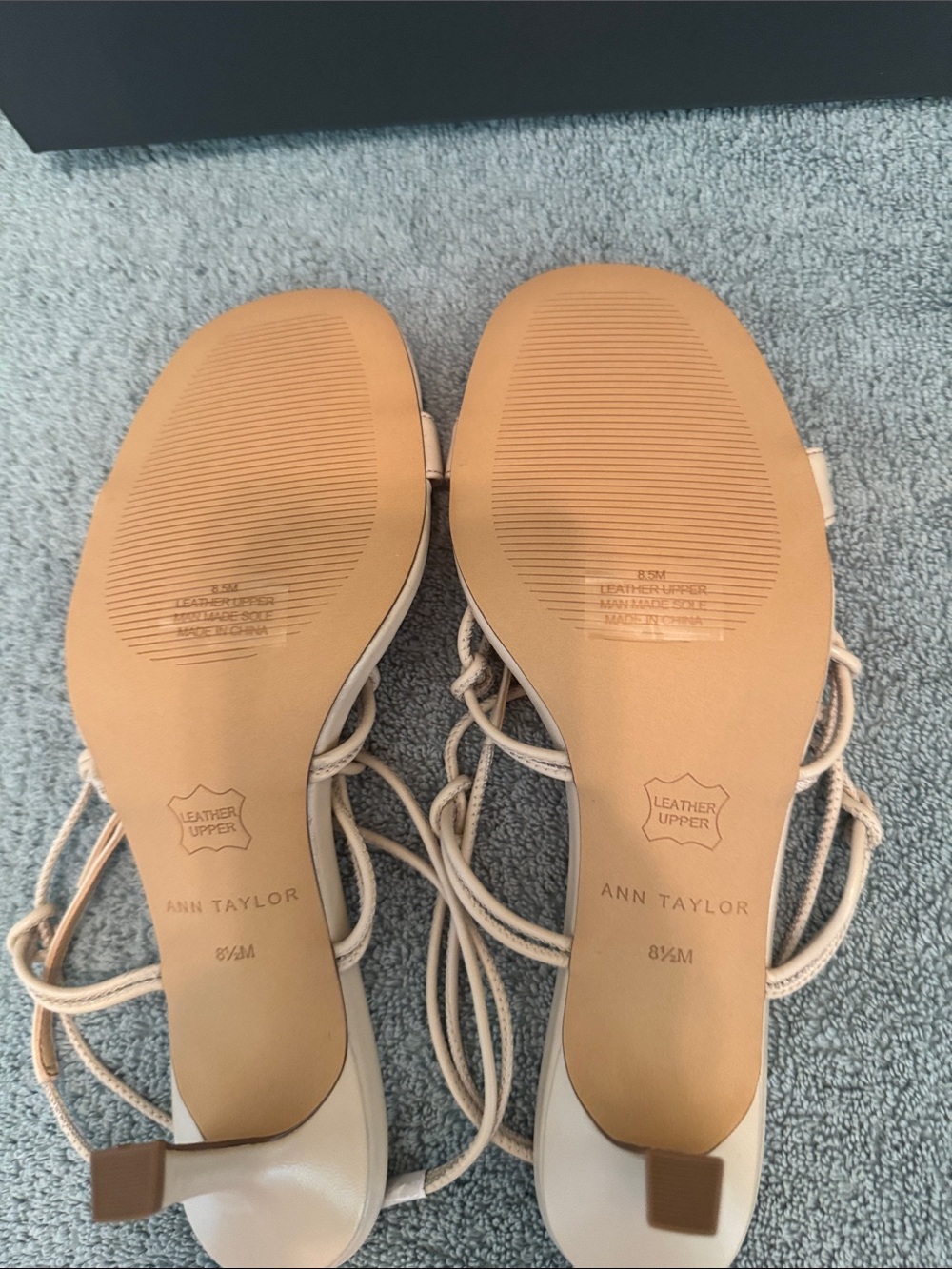 Ann Taylor Beige Lace-Up Strappy Sandals - Picture 3 of 6
